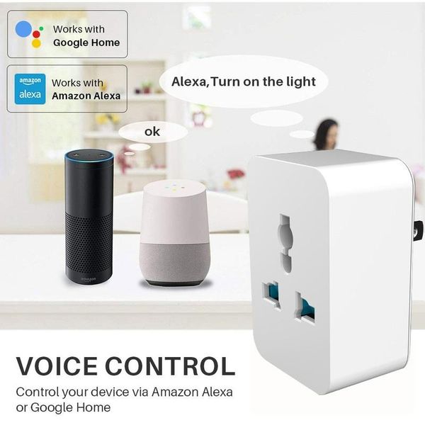 

smart home control wifi plug 15a eu us adapter wireless remote voice power energy monitor outlet timer socket for alexa google