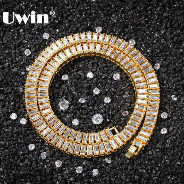 

baguette rhinestones fashion chain gold&silver color square iced out necklace hiphop men women jewelry gift chains