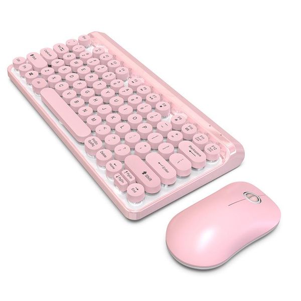 

cute wireless 2.4g keyboard mouse set punk stylish color combos