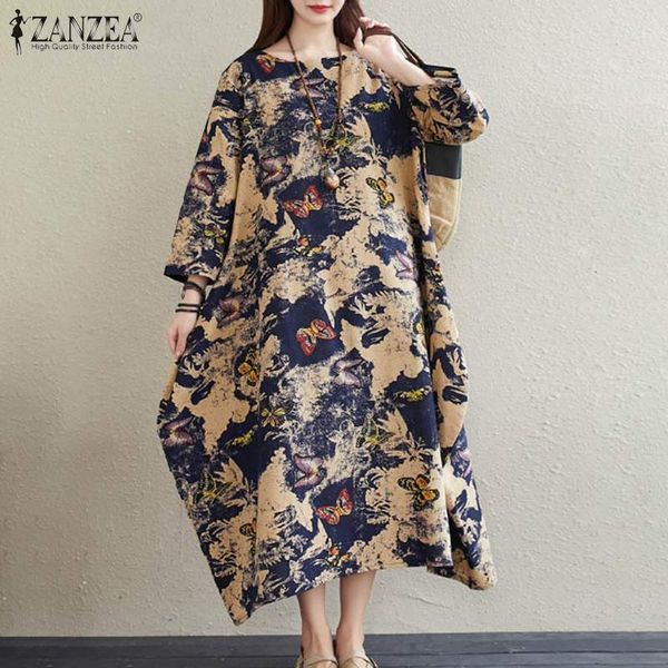 

dresses midi dresses for women 2021 female floral print dress spring long sleeve sundrses casual loose robe femme oversized 5xl, Black;gray