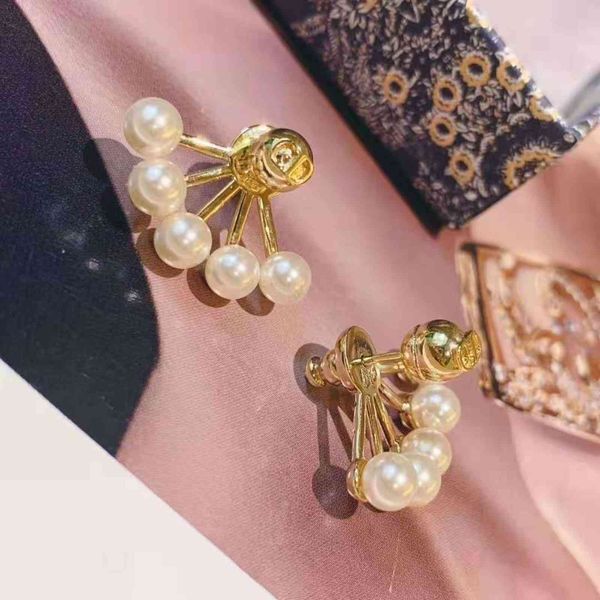 

factory specials aa new letter pearl sector version earrings n1p6, Golden