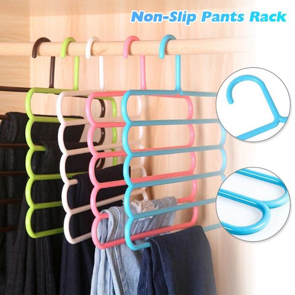 

hangers & racks pants holders multifunction trousers hanger storage rack clothes tie scarfs belt towel non-slip magic 1pc