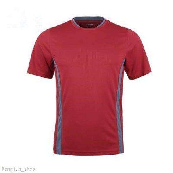 

men dark blue short sleeve soccer jersey team training uniform football match shirt quick dw, Black;red