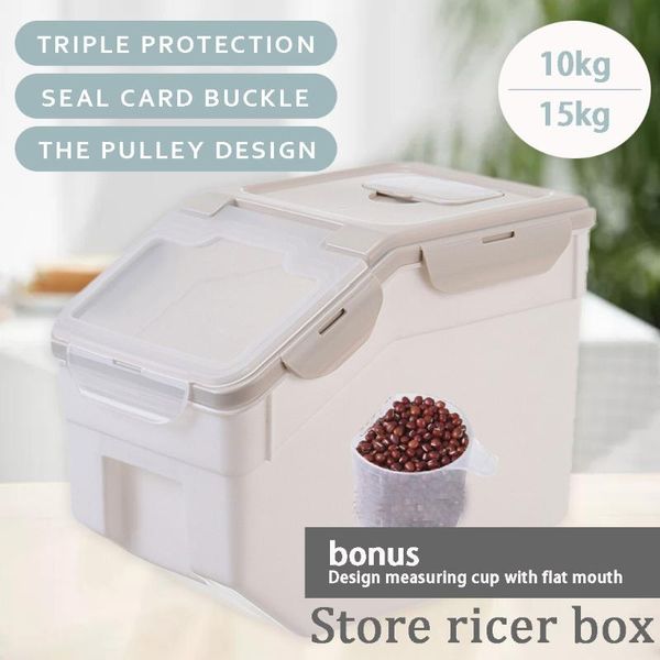 

storage bottles & jars platic box multi-function kitchen food containers set with lids sealed moisture-proof rice organizer