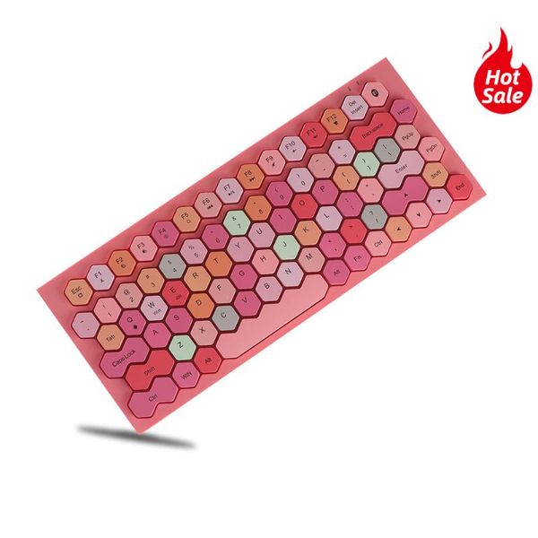 

mini wireless bluetooth keyboard rechargeable slim 2.4ghz 5.1 mechanical 83 keys colorful keypad for lapkeyboards