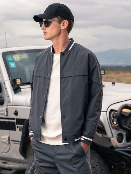 

men button front bomber jacket d9pi#, Black;brown