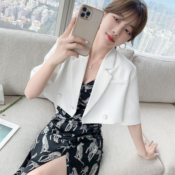 

women's suits & blazers nut dress suit coat 2021 summer korean fashion temperament versatile short small, White;black