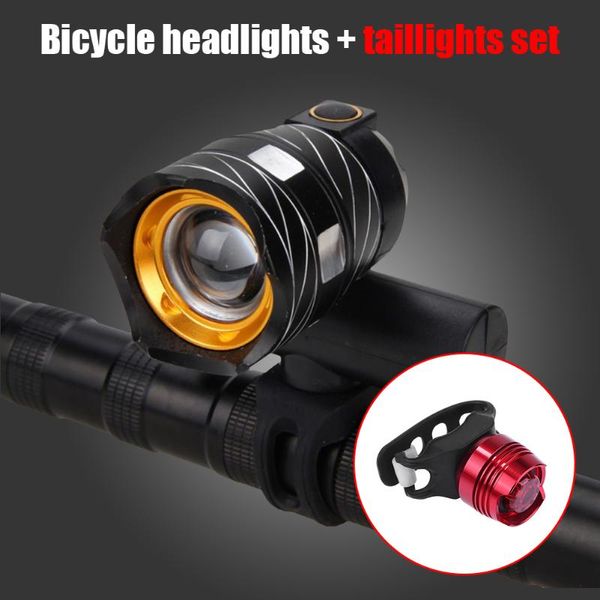 

bicycle light 350lm mountain road bike headlight + tail lamp equipment biking portableÂ dustproof cycling parts lights