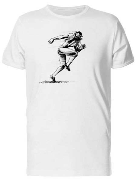 

american football player sketch men's tee -image by shutterstock, White;black