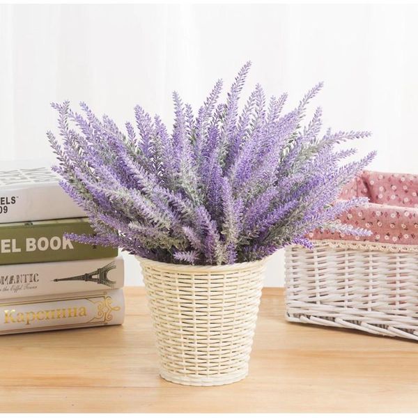 

decorative flowers & wreaths 1 bundle artificial romantic provence lavender plastic wedding vase for home decor grain party fake plant