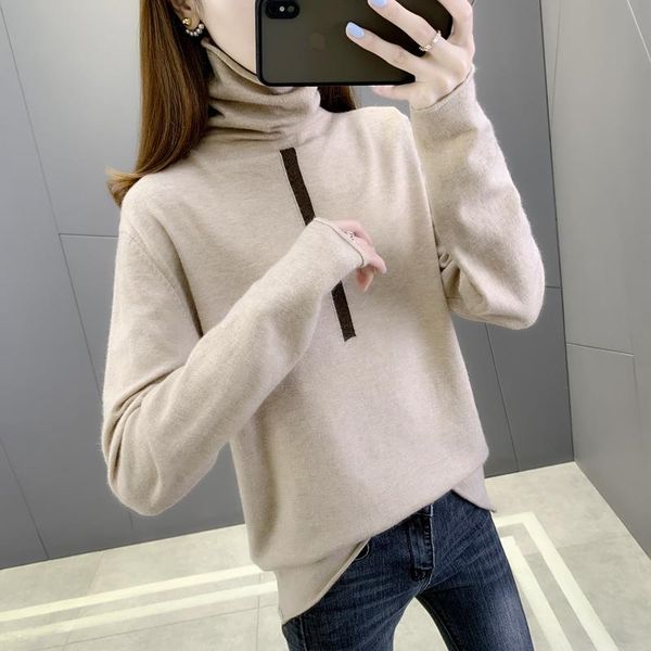 

women's sweaters room 216453, row 12, no. 2 (] solid color two lapel vertical strip knitted bottoming shirt [1220] 42, White;black