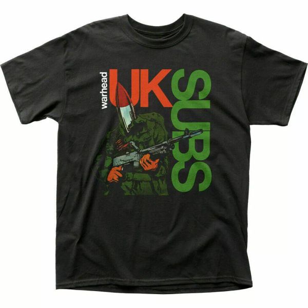 

uk subs warhead t shirt mens licensed rock n roll music retro band tee new black, White;black