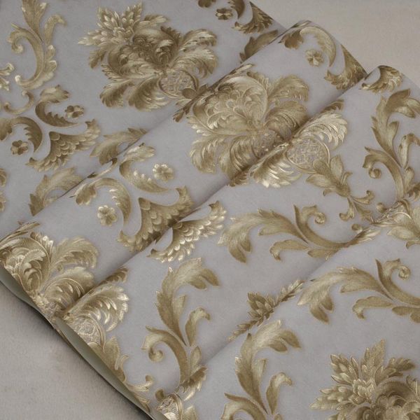 

wallpapers 3d wallpaper classic luxury damask roll embossed pvc wall paper home decor living room bedroom backdrop papel de parede