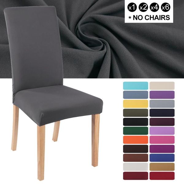 

elastic stretch dining chair covers removable solid color protector slipcovers dust-proof for banquet wedding party el