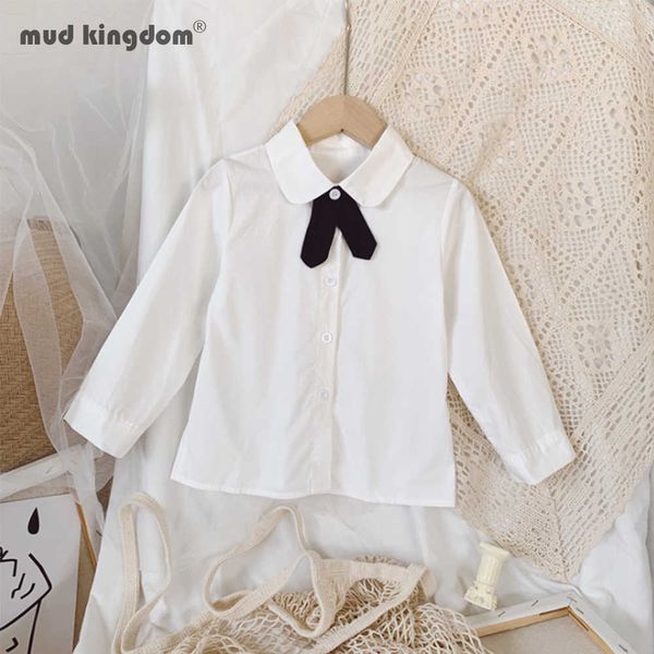 Mudkingdom Weiße Blusen für Mädchen Frühling Kinder Mädchen Shirts Tops Langarm Kinderbluse 210615