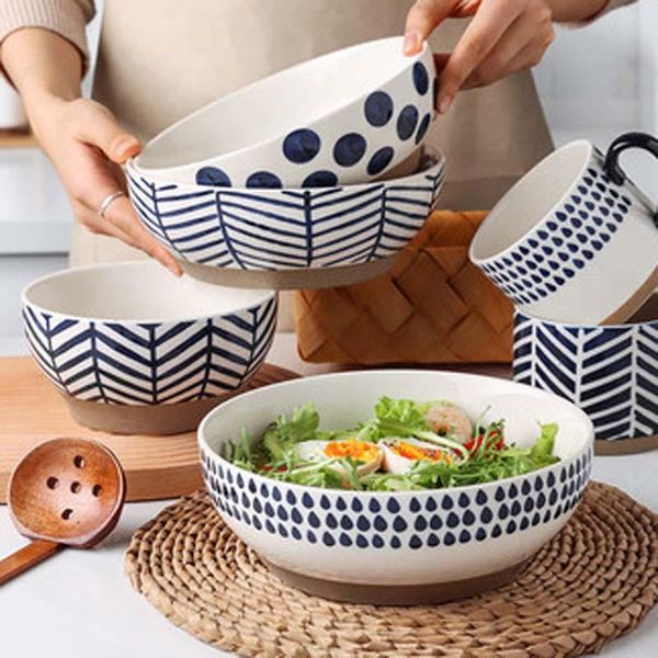 

japanese style stoare noodle bowl home large salad creative ceramic soup bowls