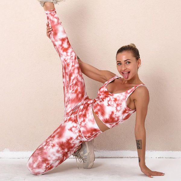 

yoga outfit women jogging training set clouds print running fitness gym suits workout clothes high waist sport leggings tracksuit