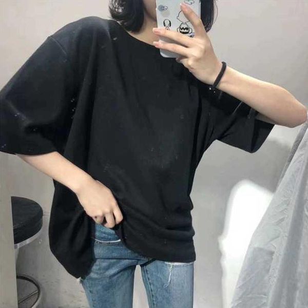 

women's t-shirt 2021 summer t shirt women letter printed female white tee o-neck oversize tees short sleeve femme