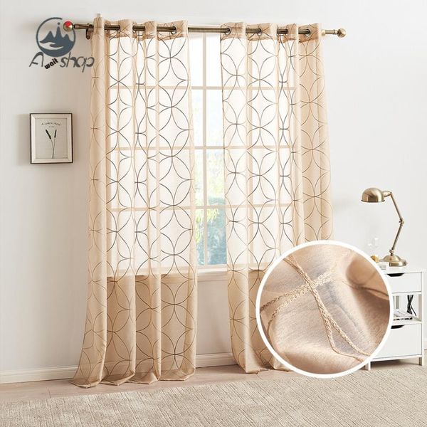 

curtain & drapes as modern american simple translucent tulle embroidered light luxury home decoration curtains for living dining room bedroo