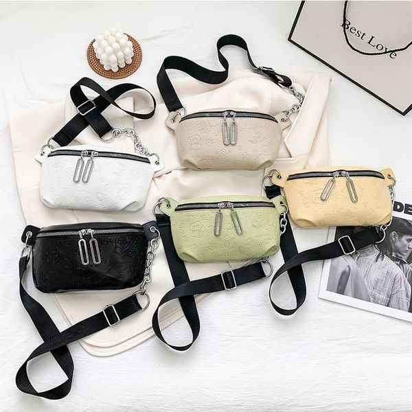

waist bags four seasons women's belt bag chain simple wild chest fashionable pu leather designer design fanny