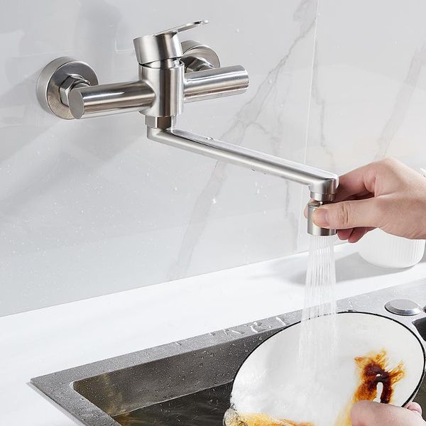 

wall mounted bathroom sink faucet 360 degree aerator folding water wash cold mixer for kitchen toilet faucets