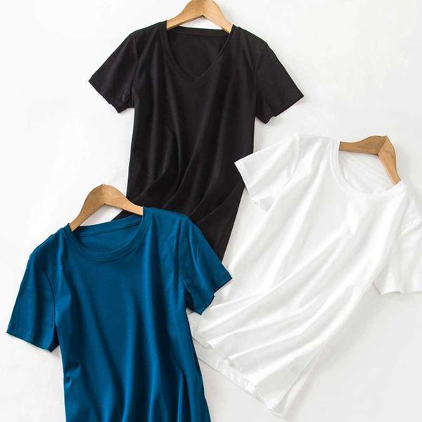 

women's t-shirt women cotton casual basic classic short sleeve summer tees loose t shirt, White