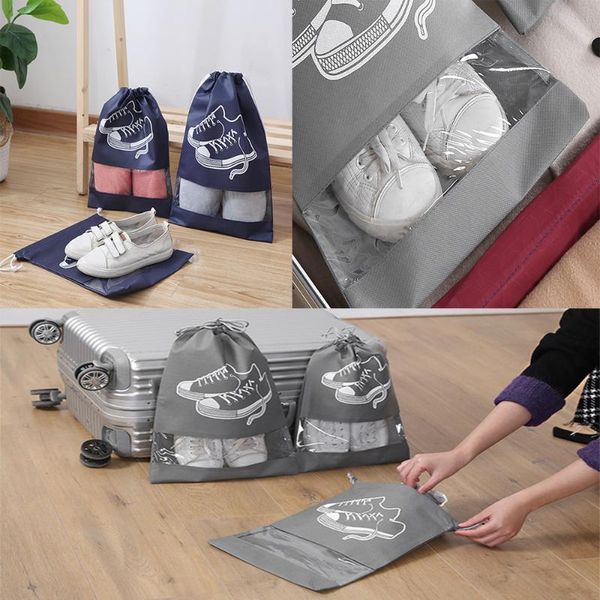 

non-woven shoes bag storage travel business trip portable tote luggage carry pouch holder foldable bags
