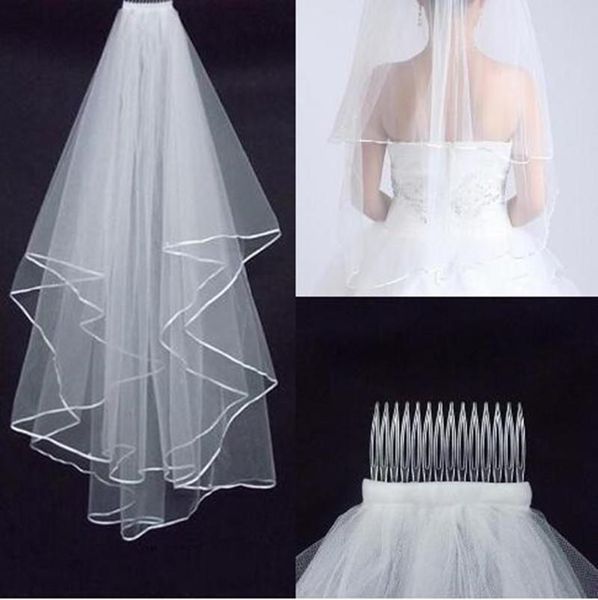 

bridal veils est two-layer wedding real garden shoulder-length with comb white for, Black