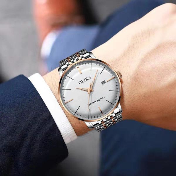 

wristwatches simple mens watch waterproof curved screen quartz sports gift bauhaus style religio masculino, Slivery;brown