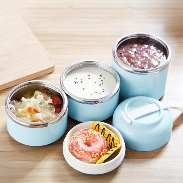 

dinnerware sets dot design portable thermal lunch box container kitchen accessories leak-proof stainless steel bento