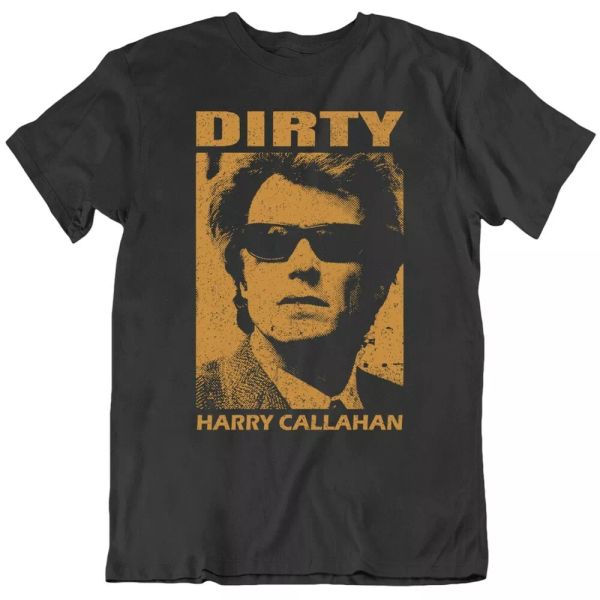 

dirty harry callahan clint eastwood 70s movie fan t shirt, White;black