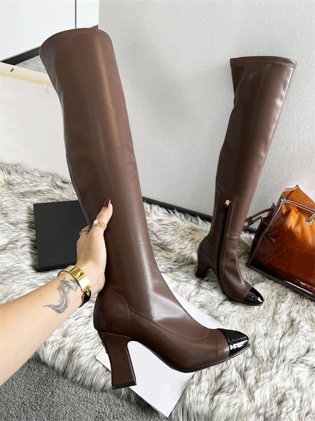 

luxury designer fashion novel women most style boots multi-color comfortable breathable trend size 35-42 with box, Black