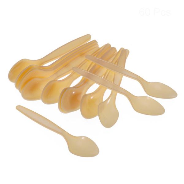 

spoons 60pcs disposable utensils grade pp cutlery spoons(yellow)