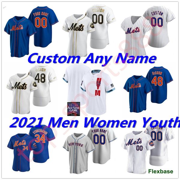 

men women kids ny pete alonso mets 2021 all-star game baseball jersey 48 jacob degrom darryl strawberry keith hernandez dwight gooden 31 pia, Blue;black