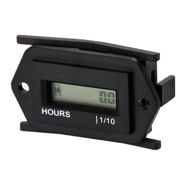 Timer 1 pz. Accumulatore timer LCD industriale impermeabile. Contaore per strumento con display digitale elettronico