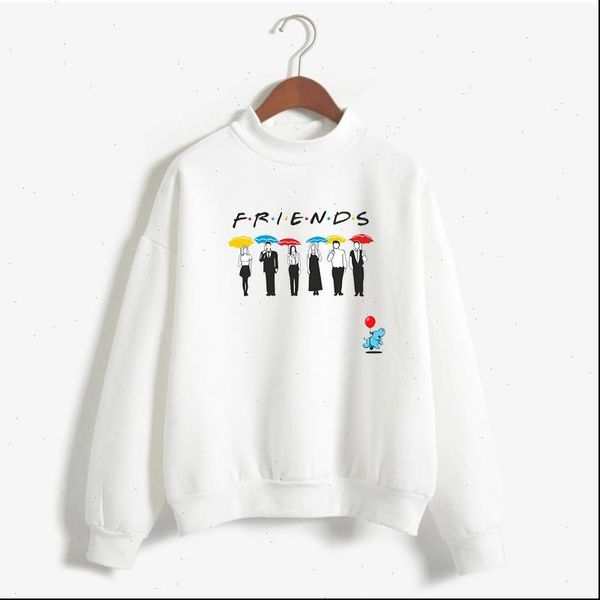 

friend tv show pullover women hoodie harajuku cartoon grunge streetwear winter femme clothes fashion printing, Black