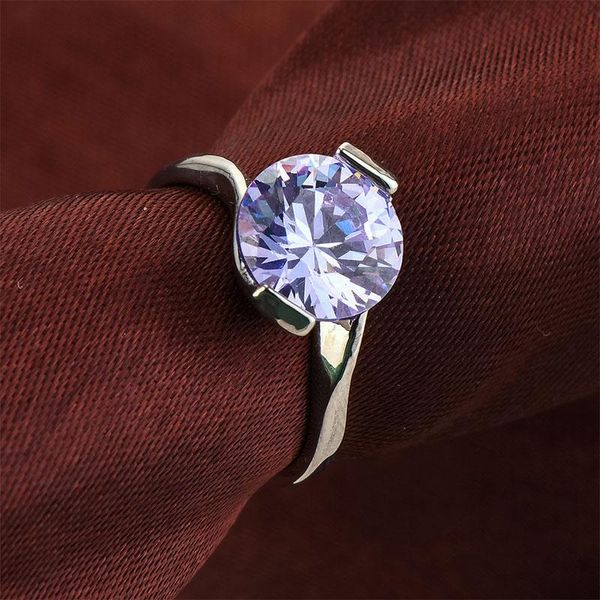 

wedding rings temperament s925 sterling silver blue pave crystal cz finger for women fashion valentine's day gifts jewelry, Slivery;golden
