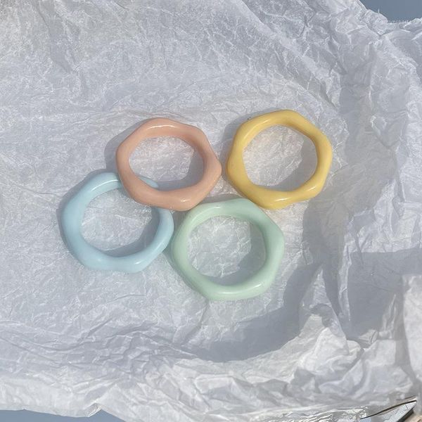 

wedding rings 4pcs 2021 kpop fashion colorful geometric irregular set for women girls summer travel aesthetic jewelry gifts1, Slivery;golden