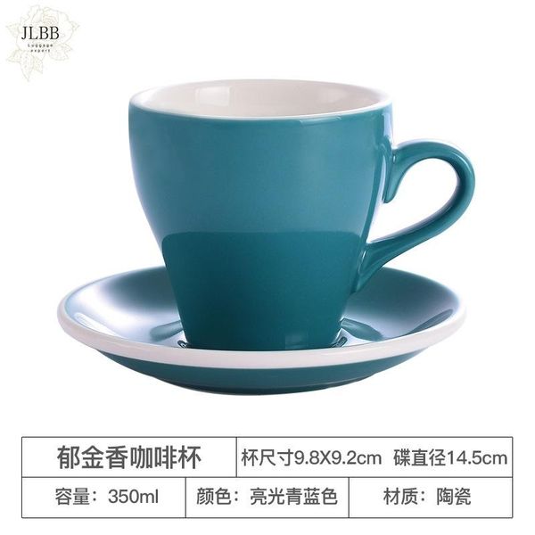 

mugs 350ml tulip cup ceramic coffee can be customized logo with white edge saucer set multi-color