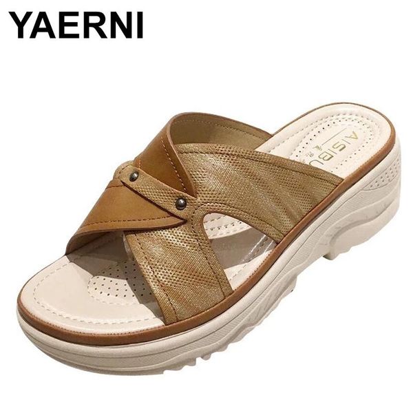 

shoes woman 2021 low slippers summer on a wedge flower big size luxury slides med beige heeled sandals pantofle soft desi, Black