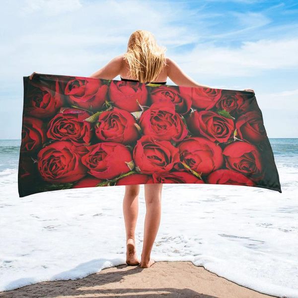 

towel bouquet of red roses bath camping bathroom accessories face microfiber beach