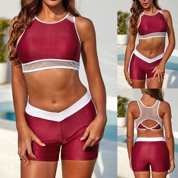 

bras sets 2021 sales female intimates women underwear push up padded biquini patchwork mesh bathing suit, Red;black
