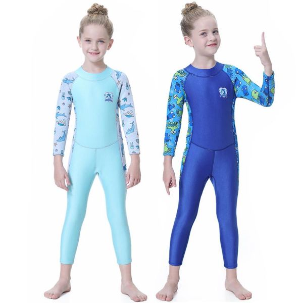

one-piece suits cold proof children's diving suit 2.5mm printed warm swimsuit big girls' snorkeling surfing jellyfish s-4xl