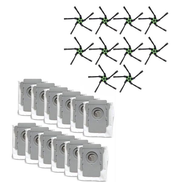 

pack side brush replacement kit with 12 vacuum bags cleaners