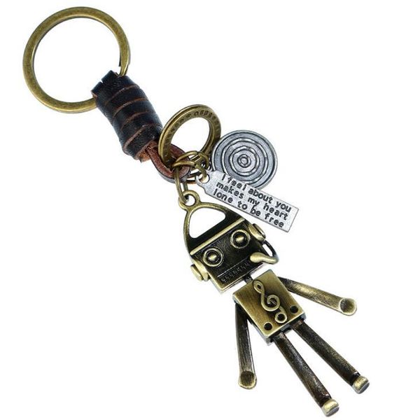 

keychains fashion car keychain vintage musical dj alloy leather key chain bag accessories hippie punk keyring jewelry men women kids gift, Silver