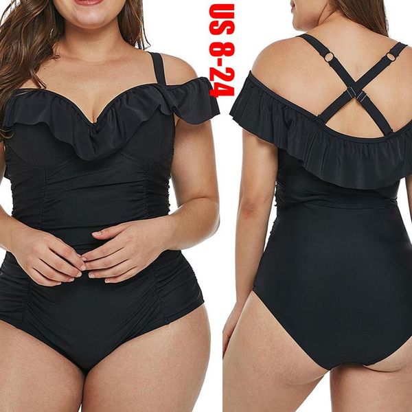 

one-piece suits 2022 summer women one piece swimsuit push up swimwear solid color bathing suit plus size beachwear