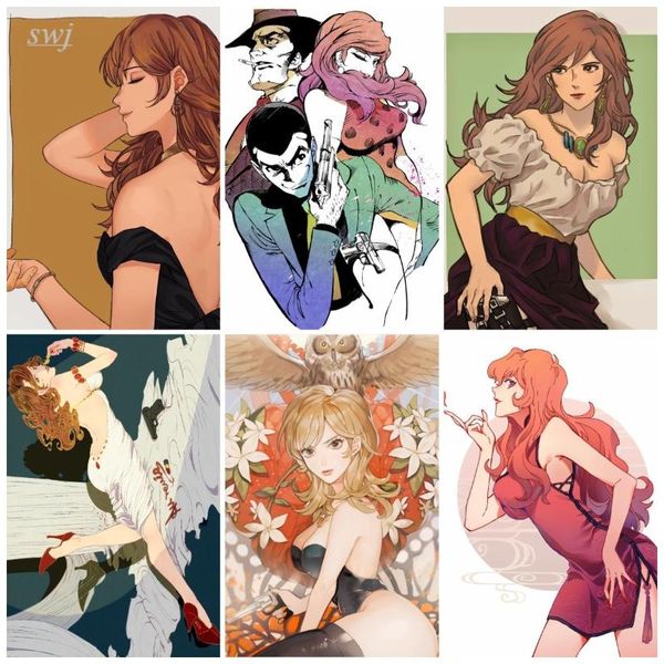 

paintings rupan sansei anime posters retro poster canvas painting wall decor art picture pos for children's room