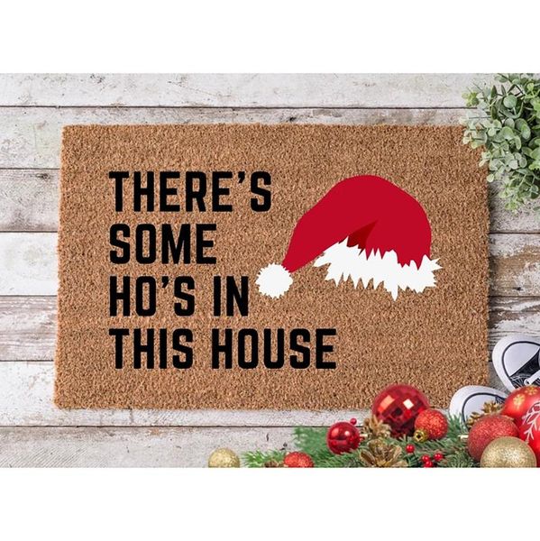 

carpets christmas doormat there's some ho's in this house holiday welcome mat decor 40x60cm #58