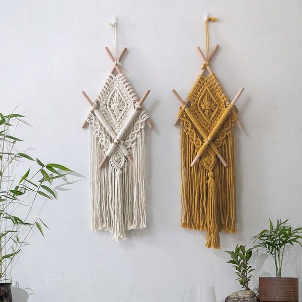 

tapestries boho tapestry home wall decor chic handmade woven macrame carpet dorm room decoration