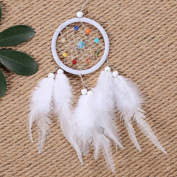

decorative objects & figurines girl heart dream catcher national feather decoration ornaments lace ribbons circular white room decor dreamca